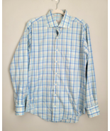 Peter Millar Crown Ease Button Up Shirt Mens Medium Blue Check - €13,98 EUR
