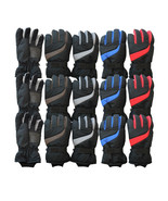Men&#39;s Warm Waterproof Fleece Lined Secure Strap Ski Gloves Pack Of 12 - $74.24
