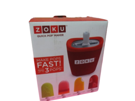 ZOKU Single Quick Pop Maker Freeze Pops Frozen Treats In 7-9 Minutes Red... - $19.75