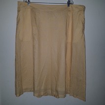 NWT CJ Banks Yellow White Gingham Print Plaid Skirt Midi Lined Pockets 3X 24/26W - £23.13 GBP