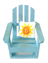 Miniature Adirondack Chair &amp; Sun Cushion Hand Painted Signed OOAK 3.75&quot; ... - $22.24