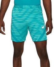 Nike Mens Slim Fit Striped Soccer Shorts Color Aqua Size Small - £32.45 GBP