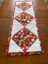 Handmade by PZQUILTS  XMAS Holiday Table Runner Old Fashioned Ornaments - $59.95