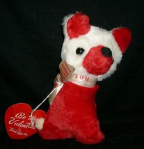 8" Vintage Timely Toys Red White Teddy Bear Stuffed Animal Toy Plush Antique Tag - $28.50