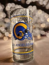 Los Angeles LA Rams Helmet Logo Drinking Beer Glass Vtg Yellow Bluestripe W Logo - £15.82 GBP