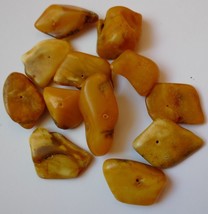 k41 Gemstones Honey Orange Butterscotch Yellow Baltic Amber bead charm 12psc 9g - £35.37 GBP