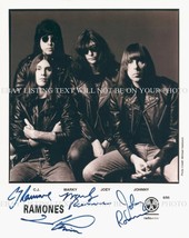 The Ramones Autographed 8x10 Rp Photo Cj Marky Johnny Joey Ramone - £15.72 GBP