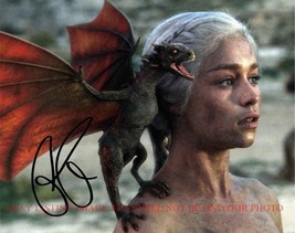 Emilia Clarke Mother Of Dragons Beaker Of Chains Signed Autograph 8x10 Rp Photo - £16.06 GBP