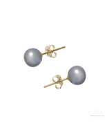 PRINCESS PRIDE PEARL 14K YELLOW GOLD STUD EARINGS - £19.75 GBP