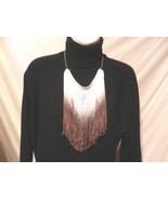 New Handmade Fringe Ombre Gypsy Boho  Bib Collar Necklace Magnet Clasp a... - £12.63 GBP