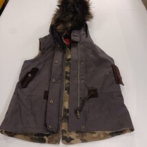 Black Mountain Peak Girls/Women's Brown Vest Size Medium Faux Fur Lined Hoodie image 9