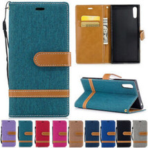 For Sony Xperia XZ XZ1 XA1 Magnetic Flip Leather CANVAS Wallet Card Case... - £45.32 GBP