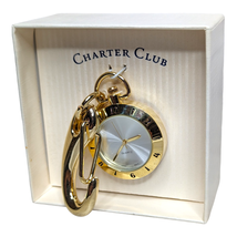 Charter Club Gold Plated Metal Keychain Clip On Watch Brand New  - £11.69 GBP