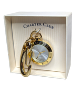 Charter Club Gold Plated Metal Keychain Clip On Watch Brand New  - £11.68 GBP
