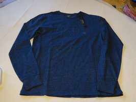 Polo Ralph Lauren Mens long sleeve T shirt M medium dark blue hthr 565006 logo - £31.26 GBP