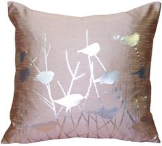 PILLOW DÉCOR Metallic Birds Faded Rose Throw Pillow - $39.95