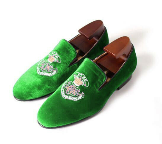 New Men's Hand Made Green Color Loafer & Slip Ons Genuine Real Leather Shoes US