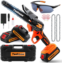 Mini Chainsaw 6 Inch Cordless, Super Power Hand Chain Saw with Batteries, Electr - £62.63 GBP