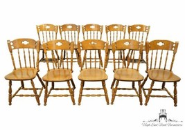 Set of 10 S. BENT BROS. Solid Hard Rock Maple Colonial Style Dining Side... - $2,422.49