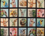 36&quot; X 44&quot; Panel Wildlife Portraits Brush With Nature Cotton Fabric Panel... - $14.95