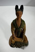 Vintage Chinese Sancai Glaze 7” Woman Figurine Mudmen Antique Lt3 - £23.33 GBP