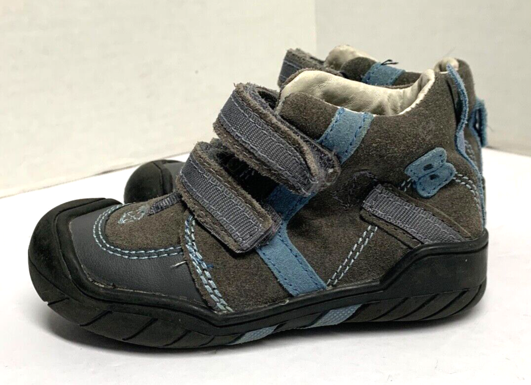 Primary image for Bartek Boys sz 25 9 Gray Blue High Top Sneakers Shoes Hook & Loop