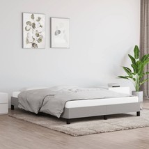  Bed Frame Light Gray Polyester, Plywood, Engineered Wood Full - $3,397.06 MXN