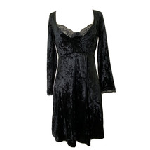 Free People Dress Women&#39;s XS Kat Velvet Mini Low Cut V Neck Black MSRP $... - £35.83 GBP