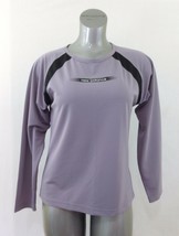 New Balance Women&#39;s Large Purple Black Long Sleeve Crew Neck Athletic Shirt - $14.84