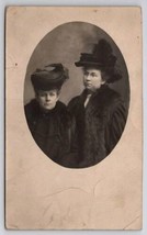 RPPC Edwardian Ladies In Large Hats And Fur Real Photo Postcard F48 - £4.62 GBP