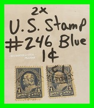 2x Scott #246 US 1894 1 Cent Ben Franklin Postage Stamp - £24.17 GBP