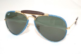 RAY-BAN Aviator Sunglasses RB3422Q 919431 Gold Blue J EAN S Frame W/ Geen Lens - £87.02 GBP