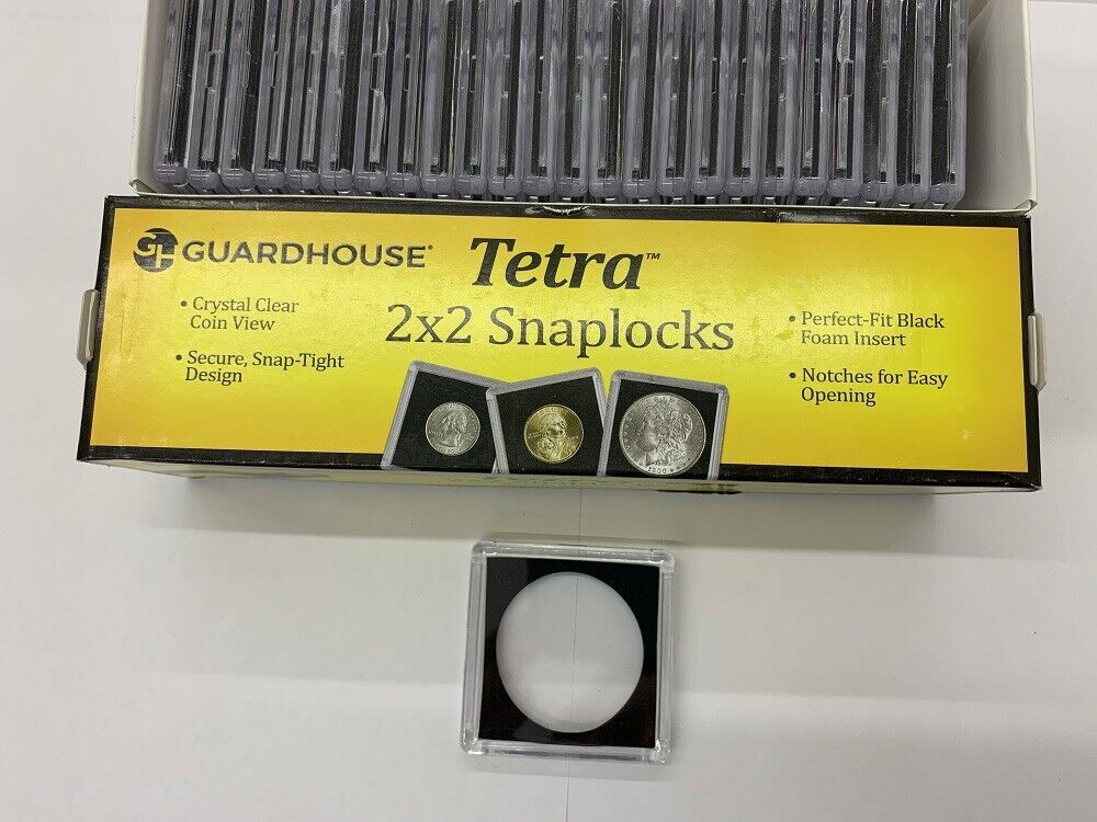 Bundle Of 25 - 2x2 Coin Snap Holders For Half Dollar Coins (30.6mm) - Archival Safe Storage