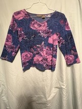 Jane Ashley Casual Lifestyle Women’s S Blue With Purple Butterflies And ... - $9.90