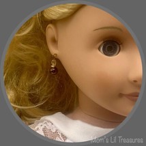 Copper Brown Clear Dangle Doll Earrings • 18 Inch Fashion Doll Jewelry - £4.63 GBP