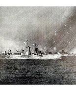 LSM Rocket Volley On Tokishiki Shima Shore 1945 WW2 Photo Print Military... - €34,31 EUR