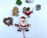 VTG Christmas Pin Brooch Lot Hallmark Holiday Santa Claus Wreath Bear Be... - $13.54