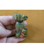 (Y-DOG-CH-721) green CHIHUAHUA Mexican dog gemstone figurine carving Chi... - $17.53