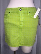 Rich &amp; Skinny Women&#39;s Skirt Lime Green HoundsTooth Mini Skirt Size 30 New!  - £48.67 GBP
