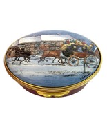 Ashley Enamel Collection Horse Carriage Winter Scene - £43.11 GBP