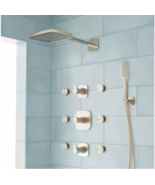 New Brushed Nickel Arin Thermostatic Shower System with Hand Shower &amp; 6 ... - £877.83 GBP