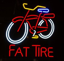 New Fat Tire Bicycle Bike Beer Room Man Cave Neon Sign 17&quot;x14&quot; - £106.28 GBP