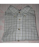 Arrow Men&#39;s Long Sleeve Shirt Casual Regular Fit Size Medium Olive Check... - $19.99