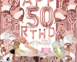 50Th Birthday Decorations for Her, Rose Gold 50 and Fabulous Bday Decor ... - $37.22