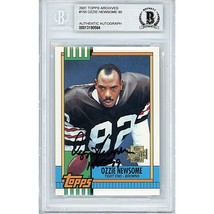 Ozzie Newsome Auto Cleveland Browns Signed 2001 Topps Archives On-Card Beckett - £79.11 GBP