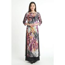 NEW Custom Made Vietnamese Embroidered Illusion Mesh Ao Dai size 6/M - $37.00