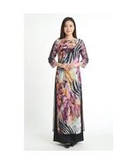 NEW Custom Made Vietnamese Embroidered Illusion Mesh Ao Dai size 6/M - $37.00