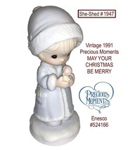 Precious Moments 524116 May Your Christmas Be Merry 1991 Vintage Enesco Figurine - £10.32 GBP