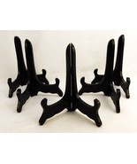 Lot of 5 Wooden Display Stands, 7&quot;, Painted Black, Enesco, Plates, Frame... - $26.82 CAD