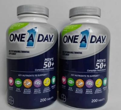 2 PACK!!! One A Day Men&#39;s 50+ Multivitamin Tablets - 200ct EXP: 01/2026 - $25.73